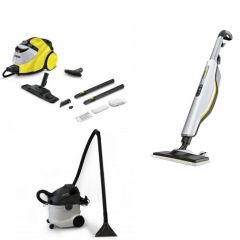 TARJOUS! Tekstiilipesuri SE 6.100, höyrypesuri SC 5 ja lattiapesuri SC 3 Upright Easyfix Premium